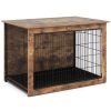 Dog Crate Furniture with Cushion and Double Doors for Small/Medium Dogs