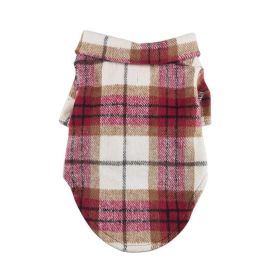 Flannel Dog Shirt (Color: Red and White Plaid, size: XX-Small)