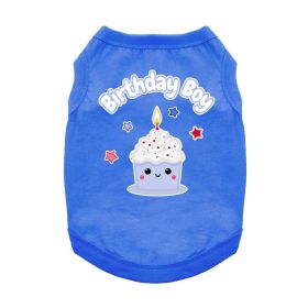 Birthday Boy Dog Shirt (Color: Blue, size: X-Large)