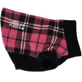 Highline Fleece Dog Coat (Color: Pink and Black Plaid, size: Size 22)