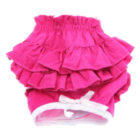 Ruffled Solid Pink Dog Panties (size: X-Large)