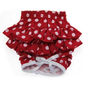 Ruffled Red Polka Dot Dog Panties (size: X-Large)
