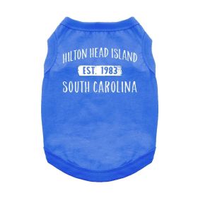 Hilton Head Island, SC Dog Shirt (Color: Blue, size: large)