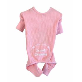 Sweet Dreams Thermal Dog Pajamas (Color: pink, size: X-Small)